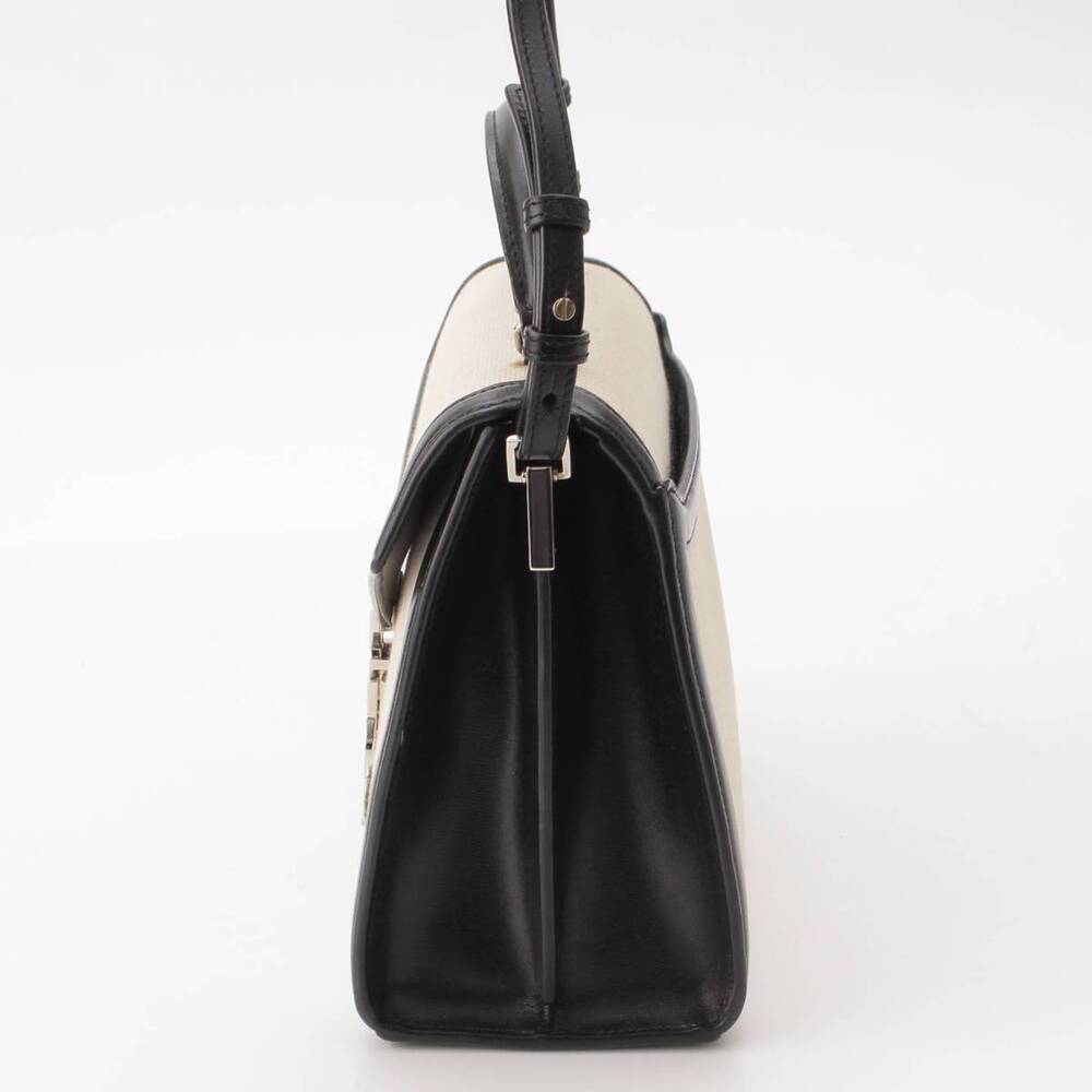 Saint Laurent Cassandra Canvas Handbag Ivory White Black - Picture 2 of 9
